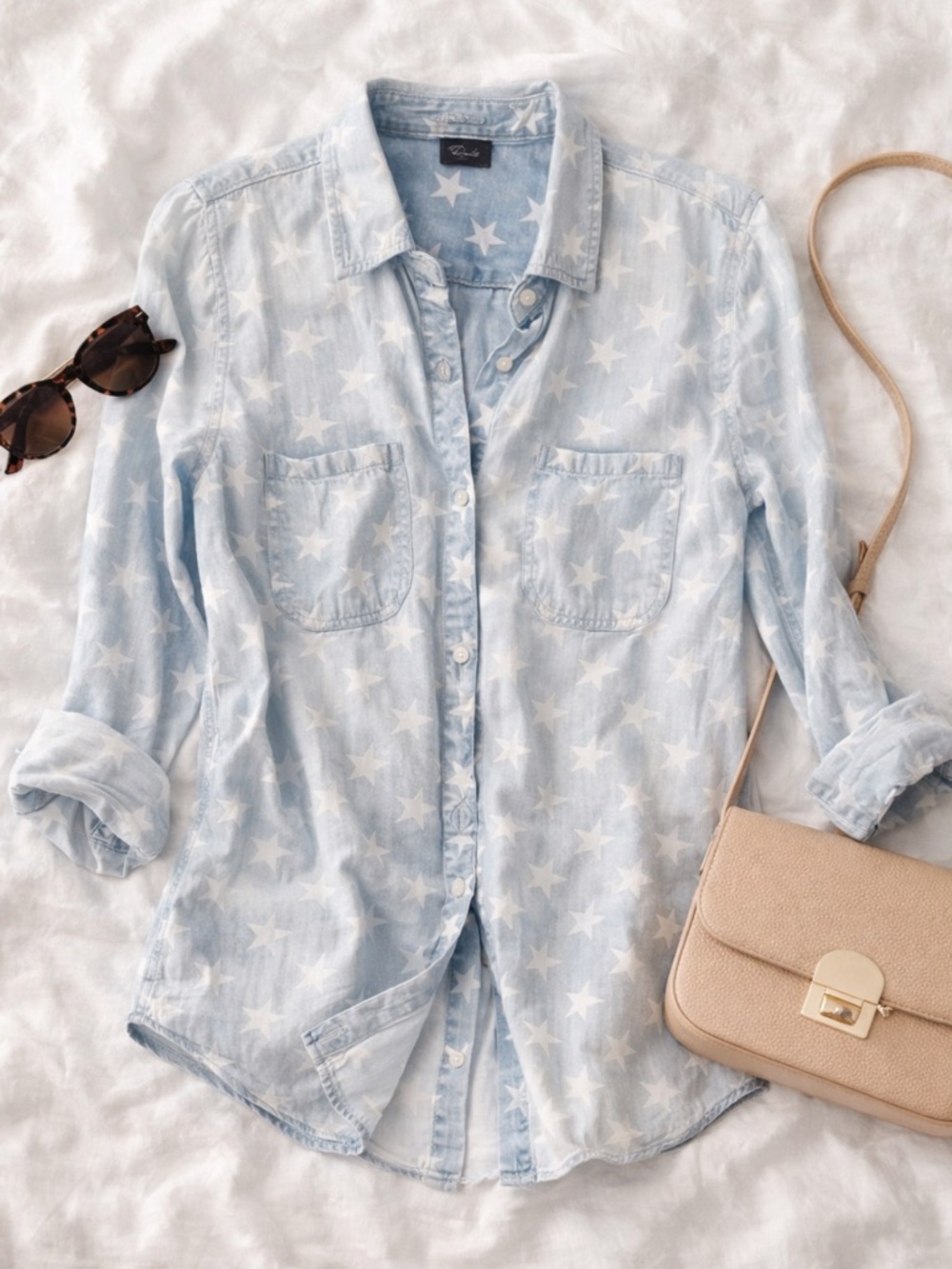 Rails Sky Blue Star Print Shirt